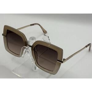 True Religion Oversized Square Sunglasses Beige Brown Gradient Women’s